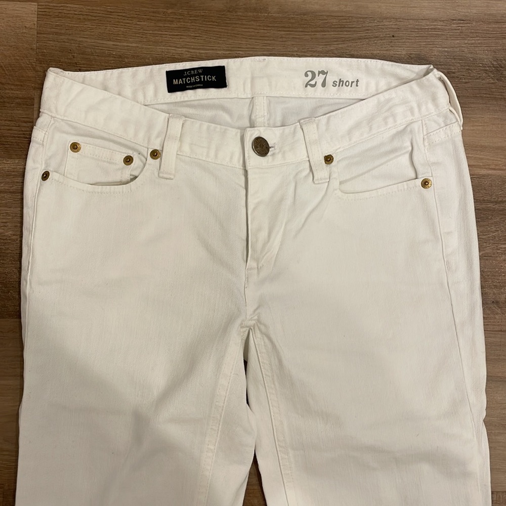 J.Crew White Matchstick Denim Jeans Size 27S - Picture 2 of 8